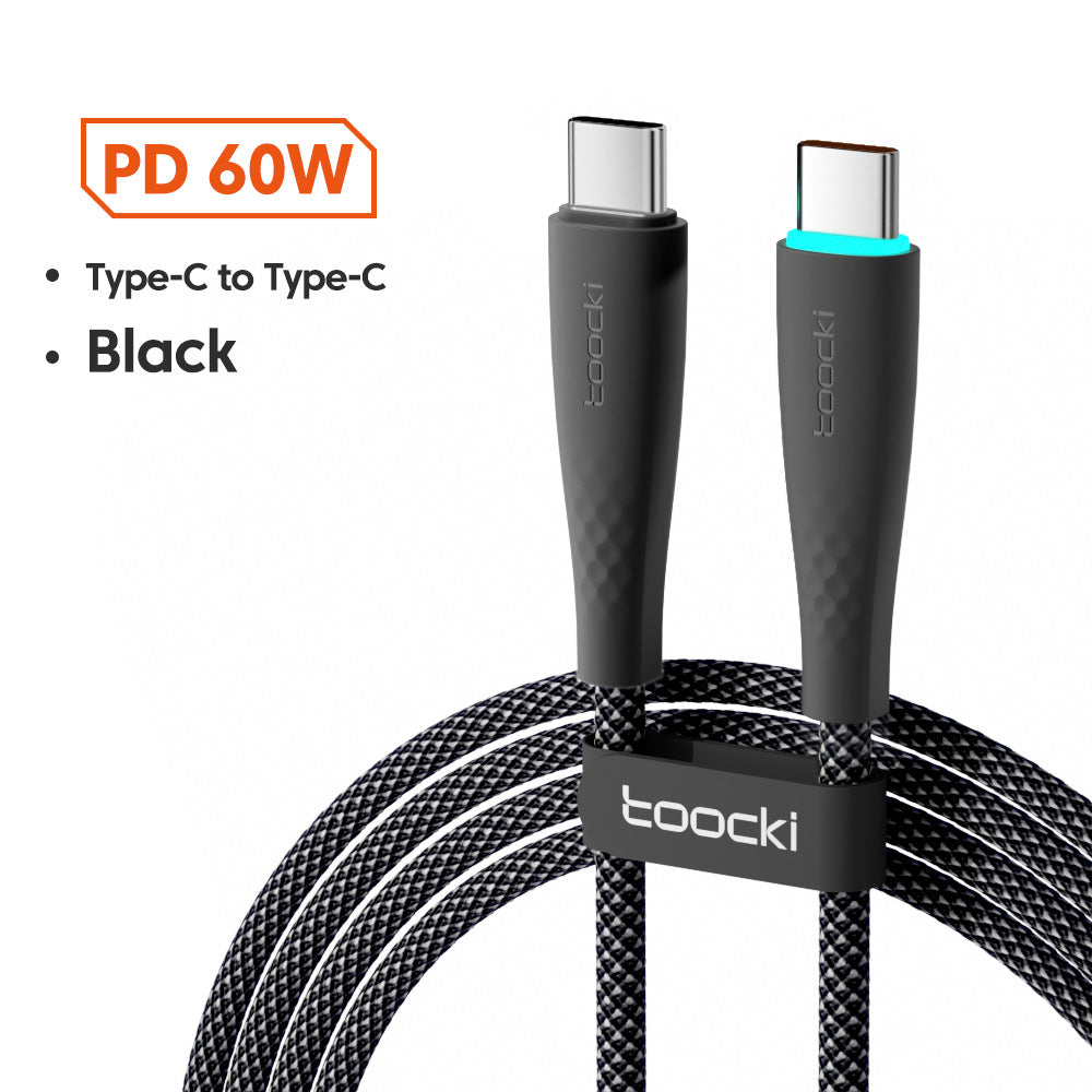 USB-C fast charging cable with LED indicator