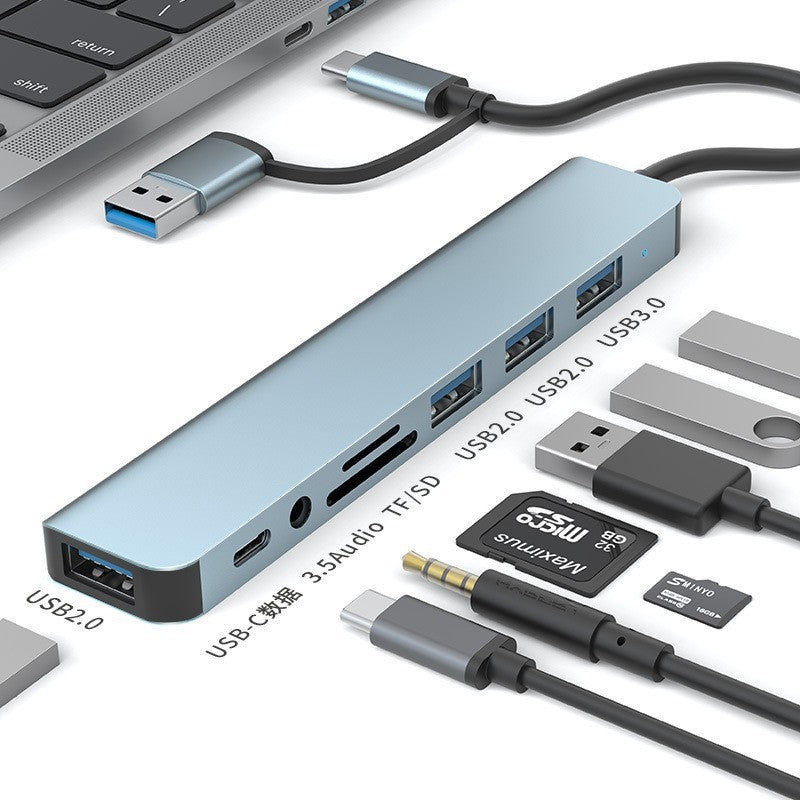 usb3.0 dual-head expansion high-speed hub splitter 7-port docking station multi-functional computer docking station