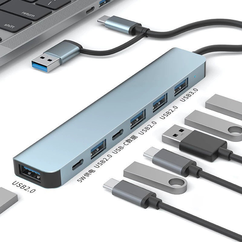 usb3.0 dual-head expansion high-speed hub splitter 7-port docking station multi-functional computer docking station