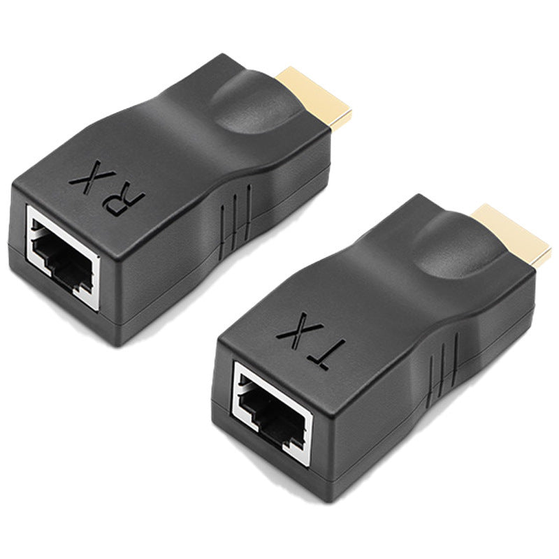 HDMI Extender Single Ethernet Cable to HDMI High-Definition Network Cat 6 Amplified Transmission Device 30m Signal