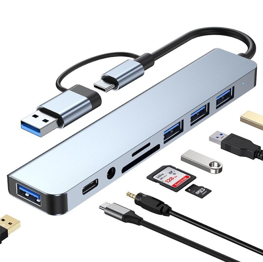 usb3.0 dual-head expansion high-speed hub splitter 7-port docking station multi-functional computer docking station