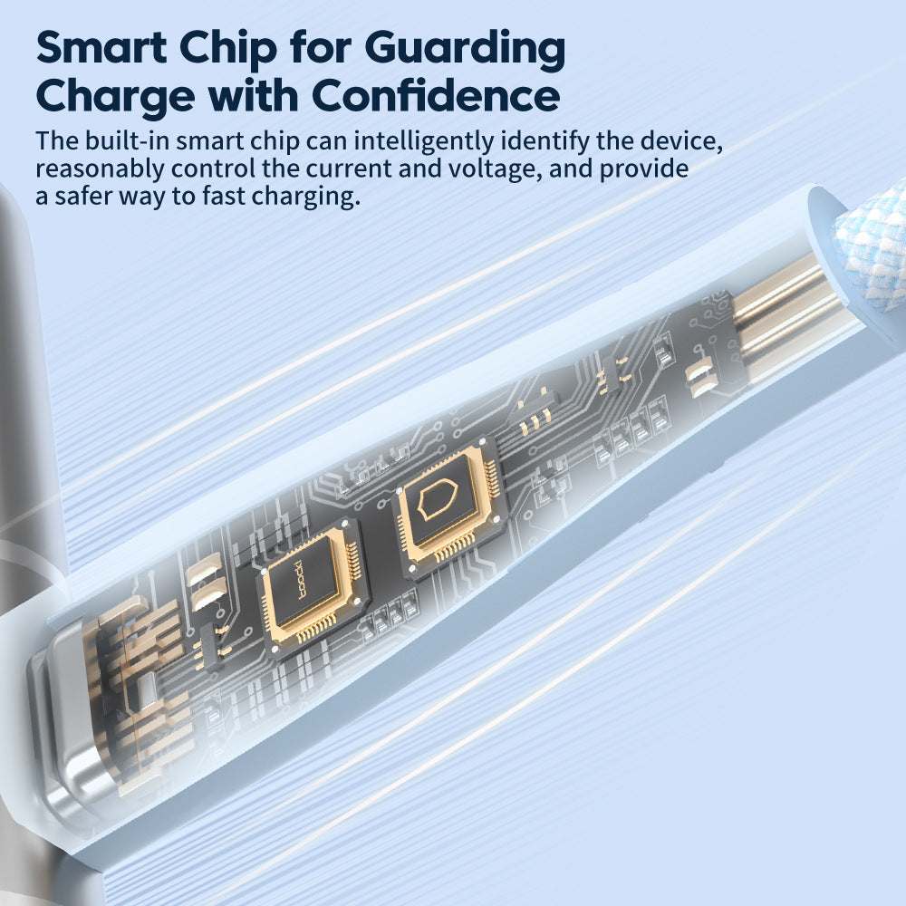 USB-C fast charging cable with LED indicator