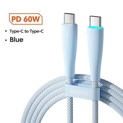USB-C fast charging cable with LED indicator